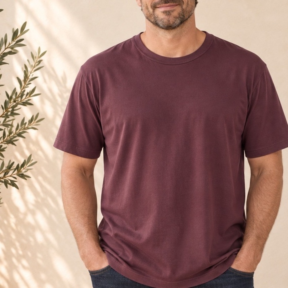Lululemon Men's The Fundamental T-Shirt (Classic Fit). Magenta Pima Cotton Blend